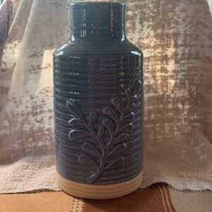 Elegant Blue Gray Ceramic Vase